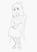 coloriage clara sur une chaise